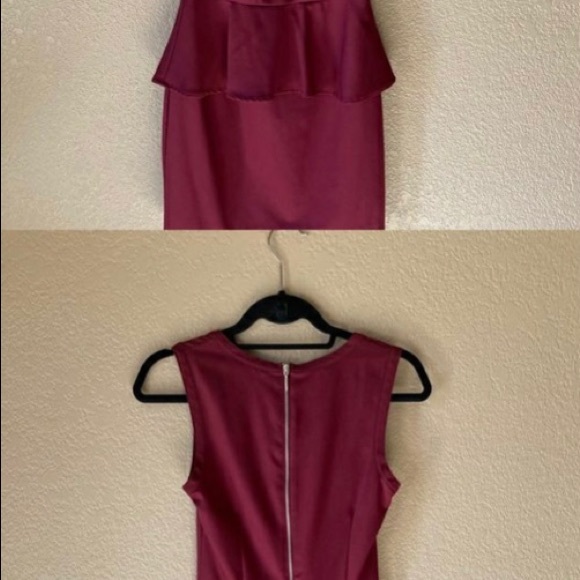 H&M Burgundy Peplum Dress - Picture 5 of 5